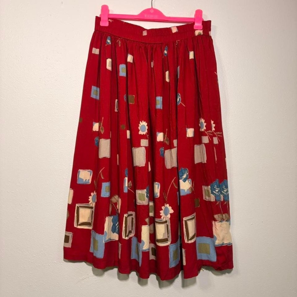Vintage Stonebridge‎ artsy Y2K Teacher Flowy Maxi Skirt Abstract Size XL Boho